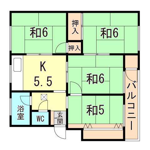 神陵台東 54号棟(4K/5階)の間取り写真