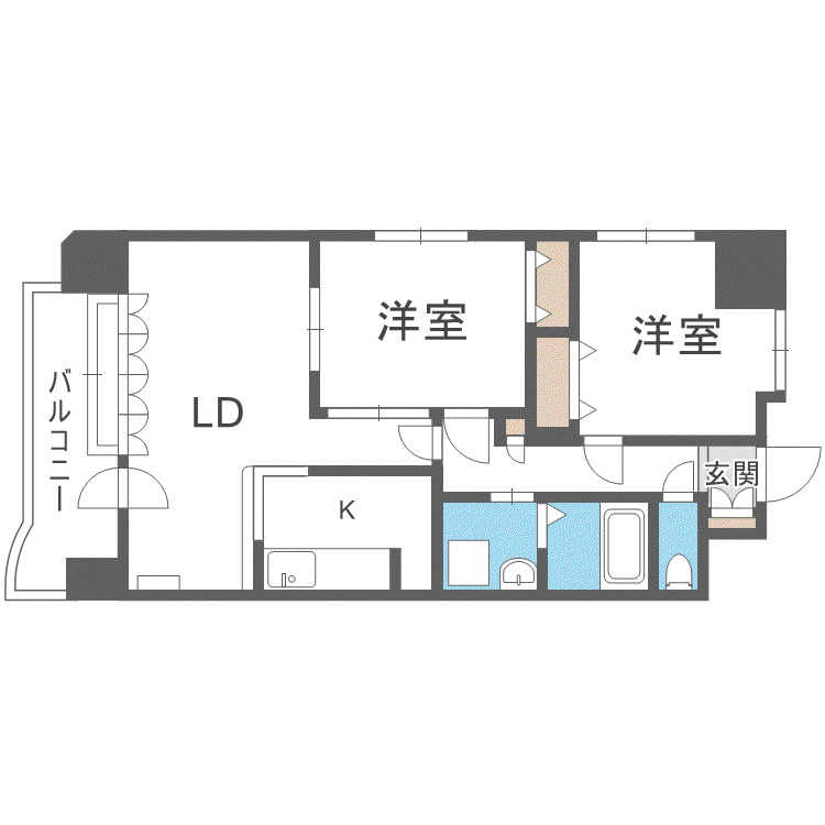 マノワールブラン(2LDK/5階)の間取り写真