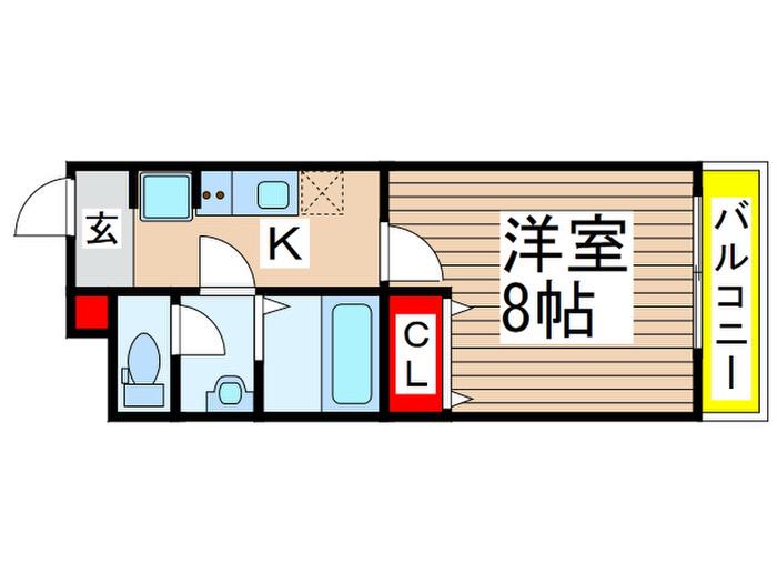 リブリ・八千代台(1K/3階)の間取り写真
