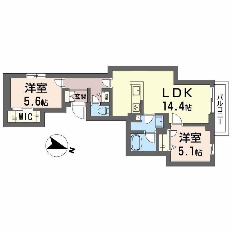 シャーメゾン 松永(2LDK/3階)の間取り写真