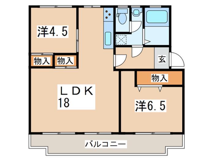 たまプラーザ団地7街区5号棟(2LDK/4階)の間取り写真