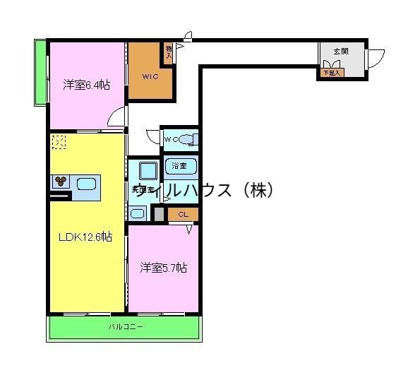 ヴィラメゾン高師浜(2LDK/2階)の間取り写真