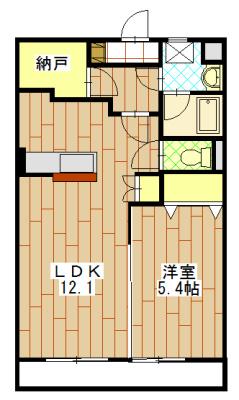 グランシャトーII(1LDK/3階)の間取り写真
