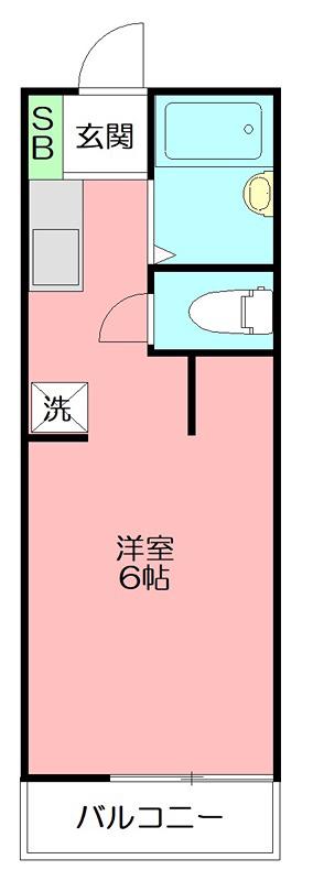 弥生町マンション(ワンルーム/2階)の間取り写真