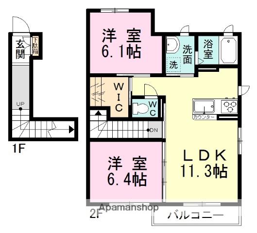 ライムコート(2LDK/2階)の間取り写真