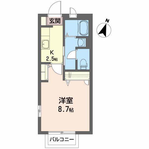 元町弐番館(1K/2階)の間取り写真