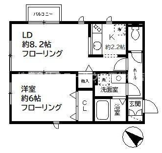 サニーハイツ(1LDK/1階)の間取り写真