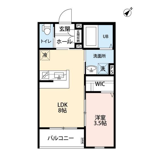 ROBOT HOME 大橋(1LDK/3階)の間取り写真