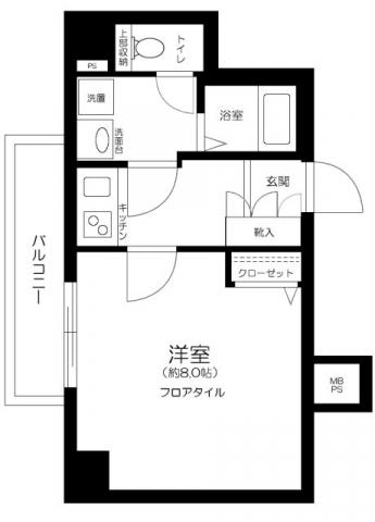 XEBEC高井戸PLUSRジーベック高井戸プラスアール(1K/2階)の間取り写真
