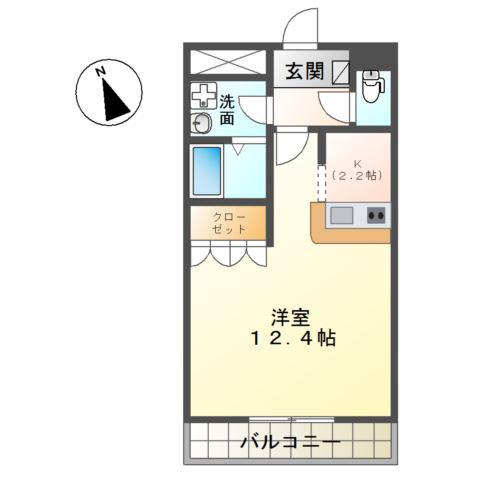 グレイスエクセレンス(1K/2階)の間取り写真