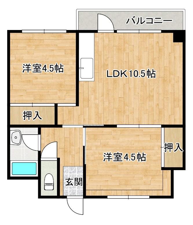 E-LUX1(2LDK/6階)の間取り写真