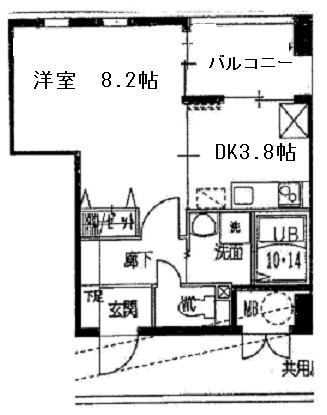 プレステージ靭公園(1DK/5階)の間取り写真