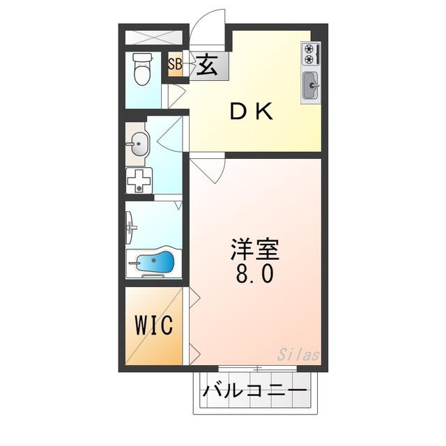 COZY PORT K(1DK/1階)の間取り写真
