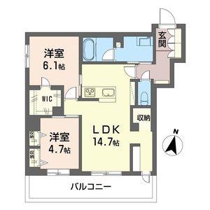 アルプ・フーベル(2LDK/3階)の間取り写真