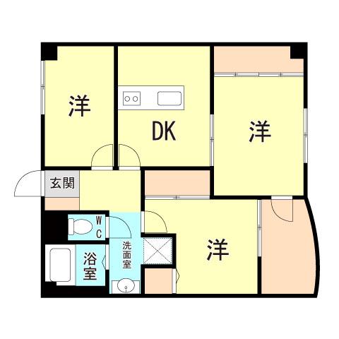 セントラルビル(3DK/4階)の間取り写真