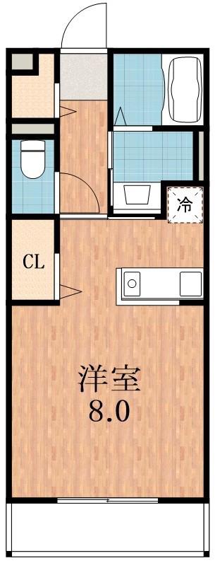 アメニティー東住吉(1K/1階)の間取り写真