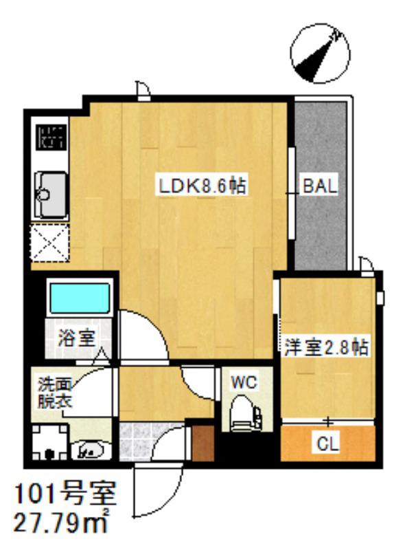 G-SMART AI(1LDK/1階)の間取り写真