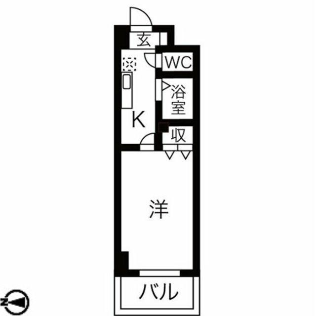 梅田エクセルハイツ(1K/15階)の間取り写真