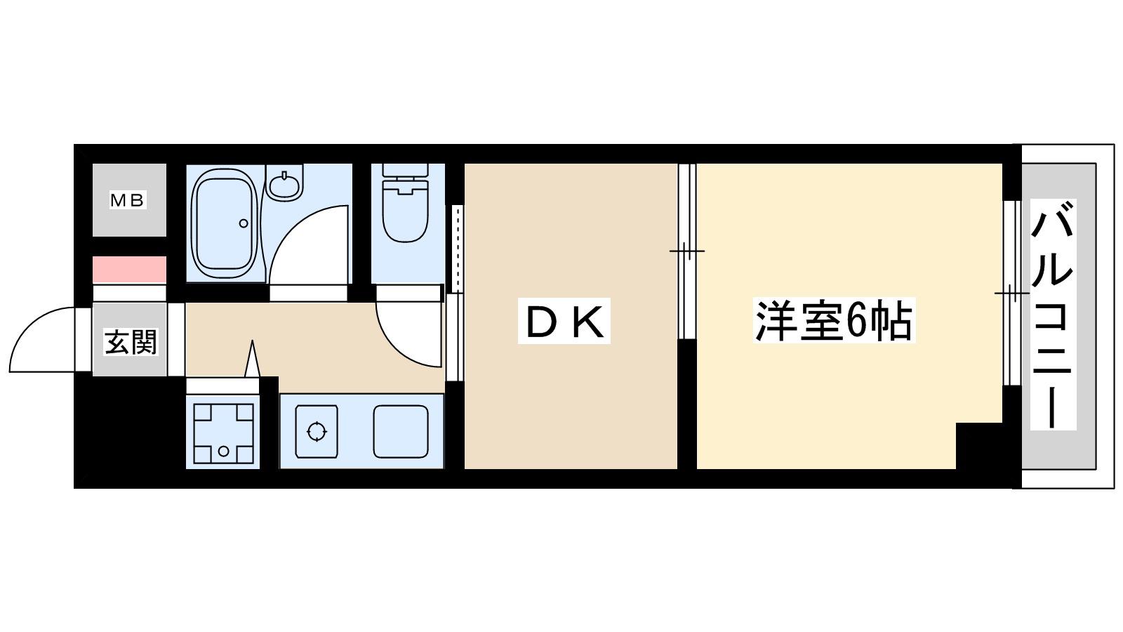 ウィングNO1(1DK/4階)の間取り写真