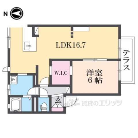 ハイツ池田E棟(1LDK/1階)の間取り写真