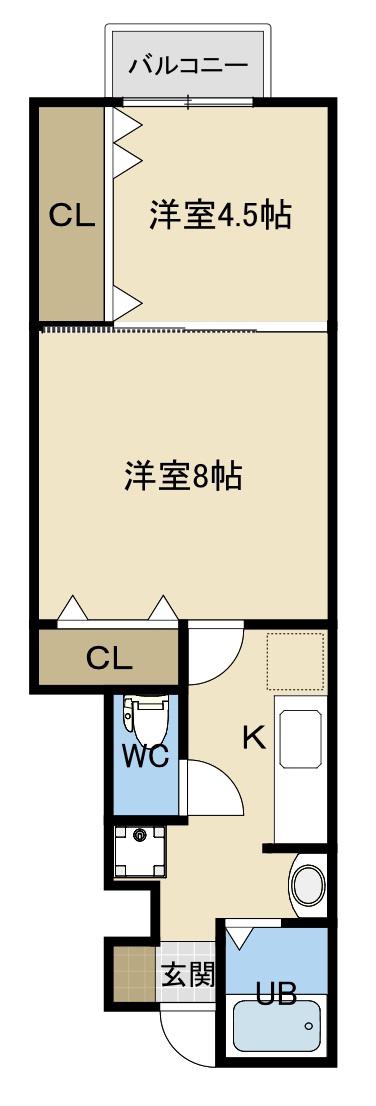 サンハイム早通(2K/1階)の間取り写真