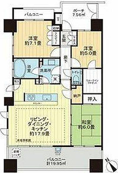 アデニウム小田急相模原(3LDK/12階)の間取り写真