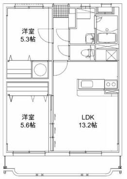 オレンジハウス(2LDK/2階)の間取り写真