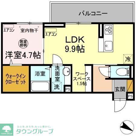 AXIS南流山(1SLDK/3階)の間取り写真