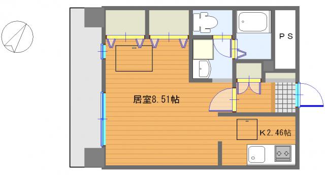 プレドラガールNARITA(1K/5階)の間取り写真
