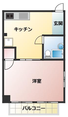 アインビルマンション(1K/4階)の間取り写真