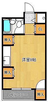 パレス小倉(ワンルーム/10階)の間取り写真