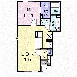 VIVACEII(1LDK/1階)の間取り写真