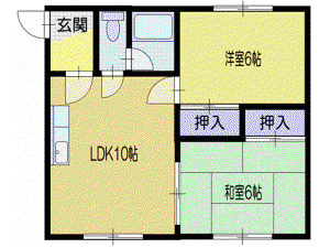 斉藤ハイツA(2LDK/2階)の間取り写真