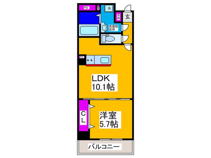 阪南町プロジェクト(1LDK/1階)の間取り写真