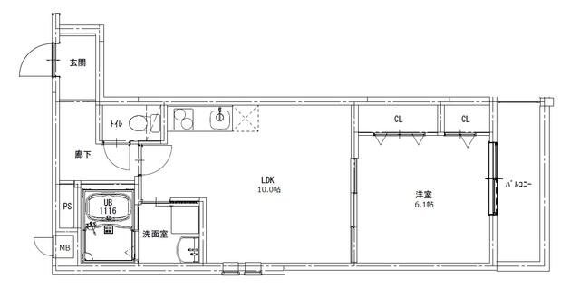 フジパレス教興寺三丁目(1LDK/2階)の間取り写真