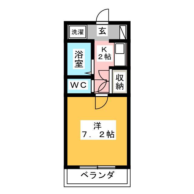 サンハイツ上大之郷(1K/2階)の間取り写真