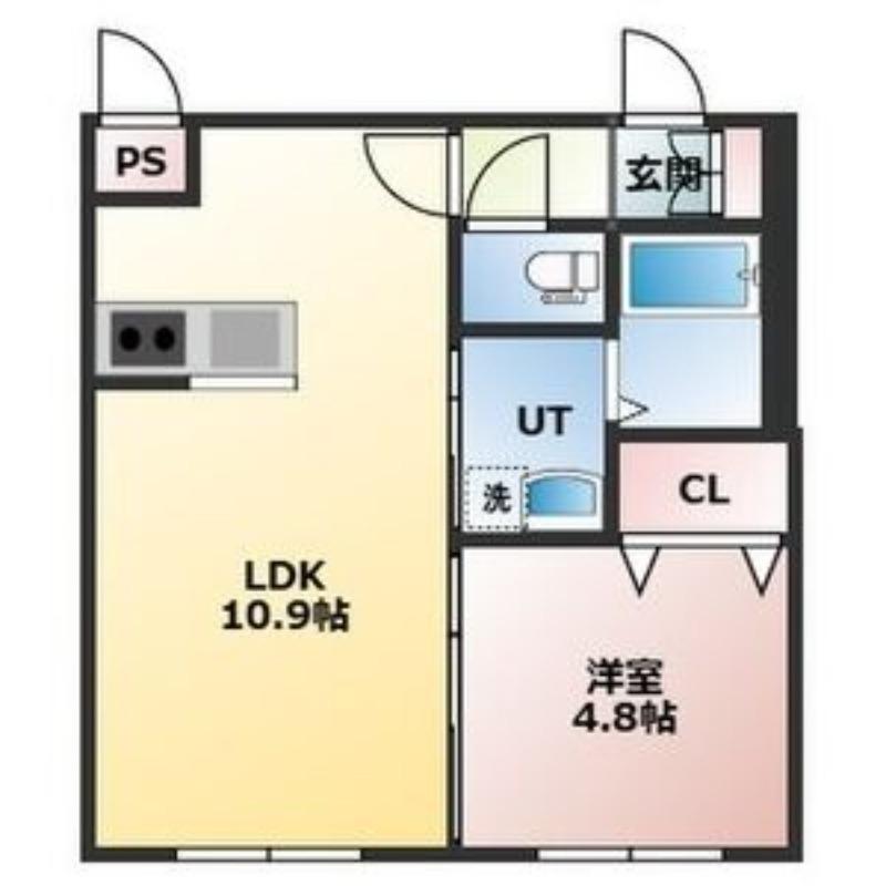 平岸3-10(1LDK/1階)の間取り写真