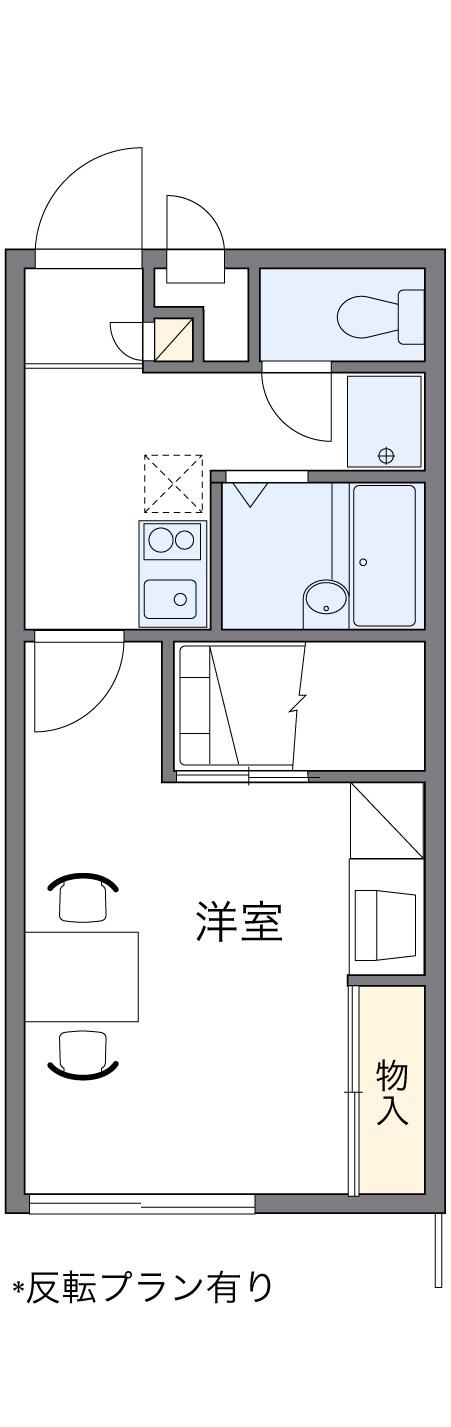 レオパレスサンヒルズ旭耀B(1K/1階)の間取り写真