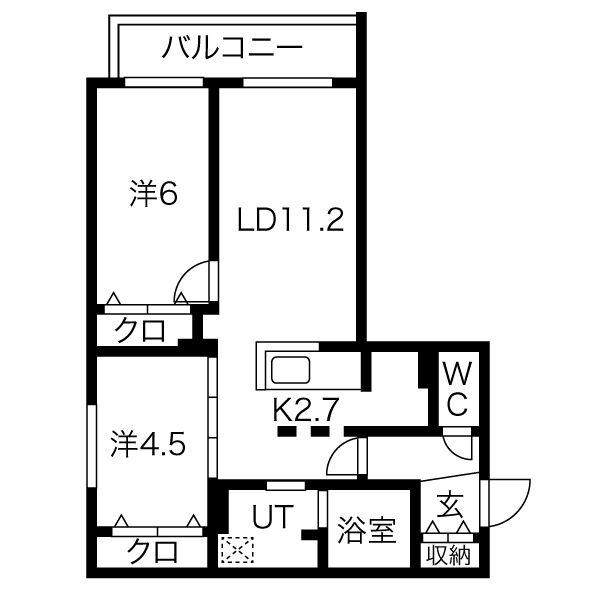 ブランシャールALAIN西町(2LDK/3階)の間取り写真