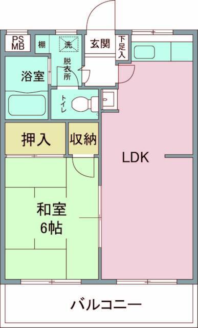 アリエッタ西立川(1LDK/2階)の間取り写真