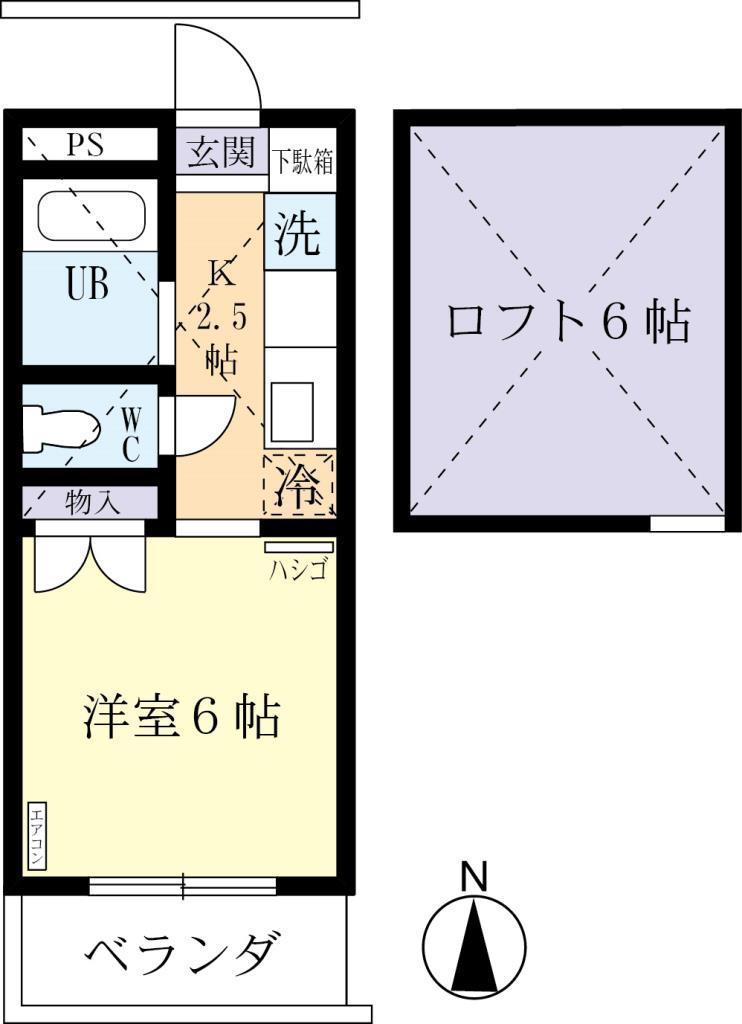 マスヤマハイツ(1K/1階)の間取り写真