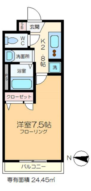 ヒルハイム綾瀬(1K/3階)の間取り写真