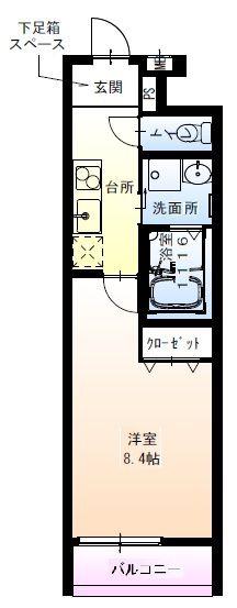 フジパレス平野上町II番館(1K/3階)の間取り写真