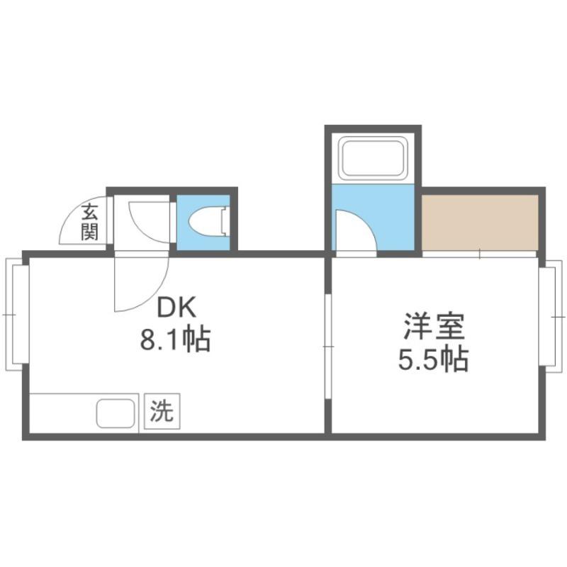 第26森宅建マンション(1DK/2階)の間取り写真