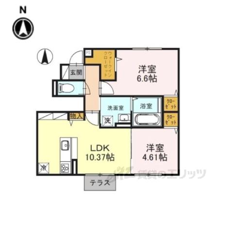 リッツ ハウス(2LDK/1階)の間取り写真