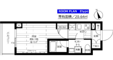 ステージファースト後楽園(1K/5階)の間取り写真