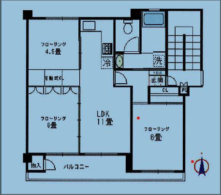 大宮吉敷町1号棟(3LDK/3階)の間取り写真