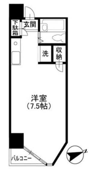 コーポアルプ(ワンルーム/4階)の間取り写真