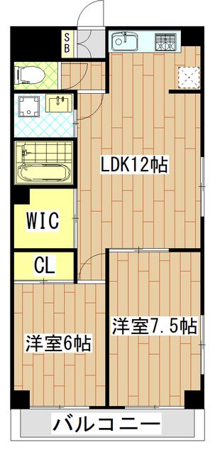 イチコウハイム(2LDK/2階)の間取り写真