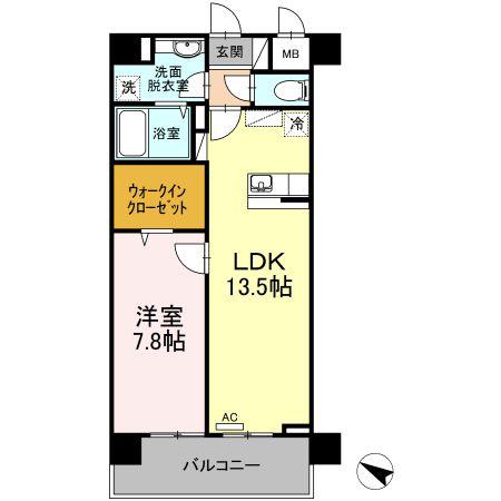 PLAZA池尻Ⅰ(1LDK/2階)の間取り写真